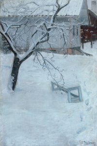 In February (Vinderen farm) by Fritz Thaulow