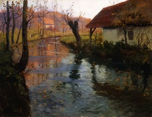 The Mill Stream by Frits Thaulow