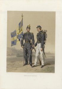 Illustration from the Book The Swedish and Norwegian Armies, and Their Current Uniforms by Dardel, Fritz von and Published by Bonnier (se, 1863) by Fritz von Dardel