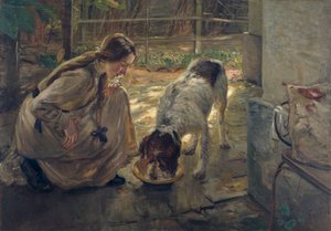 Feeding the Dogs by Fritz von Uhde