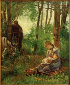 Rest in the Forest (Rest on the Flight) by Fritz von Uhde