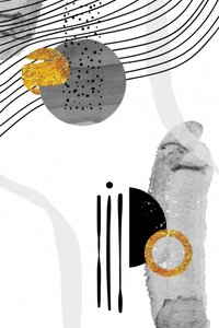 Modern Gold Grey Abstract