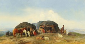 Resting cattle herders in the Northern Caucasus