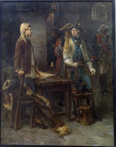 Emperor Peter III visiting Ivan VI Antonovich in the Shlisselburg Fortress in 1762 by Fyodor Jemelyanovich Burov