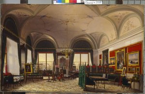 The Study Of Grand Duchess Olga Nikolaevna Of Russia In The Winter Palace by Fyodor Osipovich Yushkov