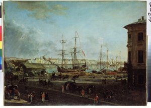 View of the English Embankment from Vasilievsky Island by Fyodor Yakovlevich Alexeev