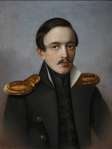 Portrait of the poet Mikhail Lermontov 1814-1841, 1887 by G.F. Krylov