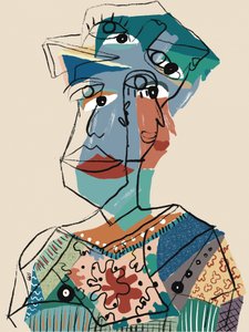 Abstract Cubist Portrait by GIovanna Gil Alves
