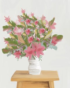 Painterly Pink Flowers by GIovanna Gil Alves