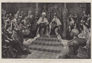 The State Opening of Parliament, 16 January, His Majesty the King reading his Speech from the Throne in the House of Lords