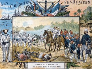 The Siege of Kana by General Alfred-Amedee Dodds, 6th November 1892 (engraved by L. Geisler) by G. Dascher