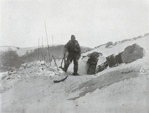 Browning at the Igloo Door by G. Murray Levick
