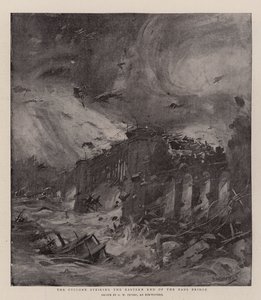 The Cyclone Striking the Eastern End of the Eads Bridge by G. W. Peters