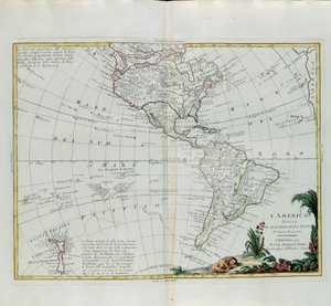 America divided into its main states, engraving by G. Zuliani taken from Tome I of the Newest Atlas published in Venice in 1776 by Antonio Zatta by G. Zuliani