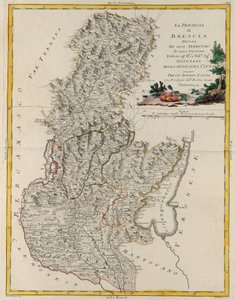 Land Area of the State of the Veneto: Brescia, Engraving by G. Zuliani from the Newest Atlas