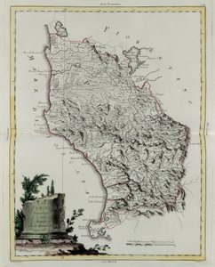 Territory of Pisa, Engraving by G. Zuliani from the Newest Atlas