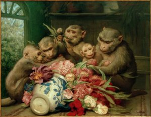 Botanist (Monkeys with Flower Vase) by Gabriel Cornelius Ritter von Max