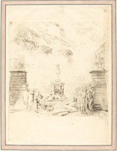 Allegory on the Establishment of a Statue of Louis XV by Gabriel Jacques de Saint Aubin
