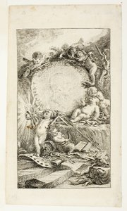 Frontispiece, plate one from Recueil de Poésies de Sedaine by Gabriel Jacques de Saint Aubin