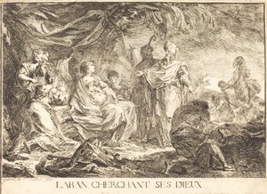 Laban Searching for His Gods by Gabriel Jacques de Saint Aubin