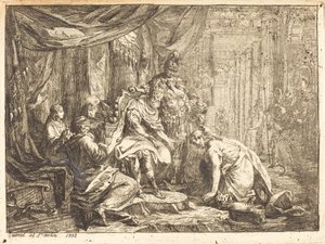 Reconciliation of Absalom and David by Gabriel Jacques de Saint Aubin