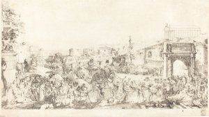 Triumph of Pompey in Rome by Gabriel Jacques de Saint Aubin
