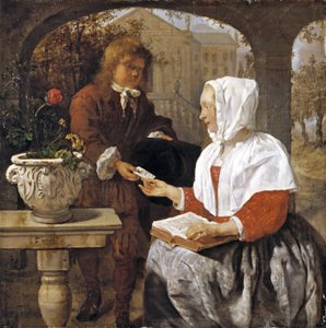 A Young Woman Receiving a Letter, c.1658