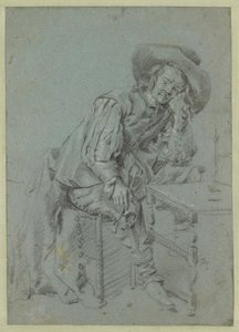 A Seated Man with a Pipe by Gabriel Metsu