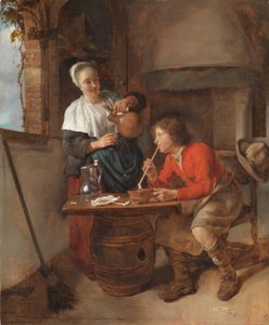 Young Man Smoking and A Woman Pouring Beer