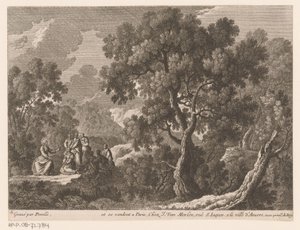 Landscape with Christ Preaching to a Small Group of People (series title: Landscapes with Scenes from the Life of Christ)