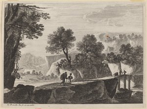 Travelers Approaching a Bridge by Gabriel Perelle
