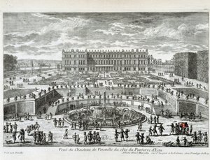 View of the Chateau de Versailles from the side of the waterbed - by Perelle, late 17th century by Gabriel Perelle