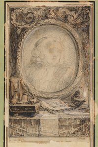 Allegorical Frame with a Bat by Gabriel de Saint-Aubin
