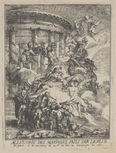 Allegory of Marriages Made by the City of Paris at the Birth of the Duke of Burgundy, 1751 by Gabriel de Saint Aubin