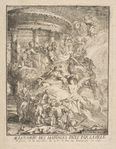 Allegory of Marriages Made by the City of Paris at the Birth of the Duke of Burgundy by Gabriel de Saint Aubin