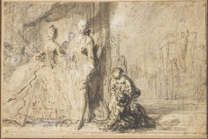 The Promenade of the Boulevards by Gabriel de Saint Aubin