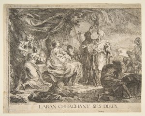 Laban Searching for His Gods by Gabriel de Saint Aubin