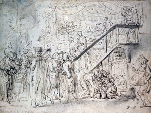 Le Grand Café by Gabriel de Saint Aubin