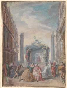 Venetian Festivals by Gabriel de Saint Aubin