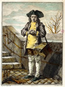 Old metiers: the shoe shiner (Engraving) by Gabriel de Saint Aubin