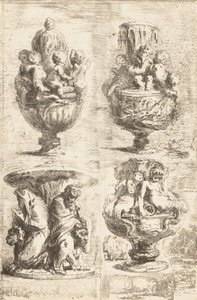 The Four Vases by Gabriel de Saint Aubin
