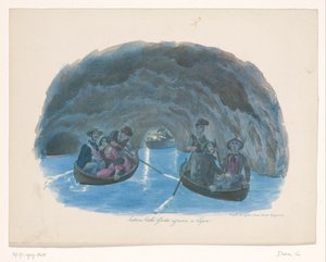 Figures on Rowboats in the Blue Grotto in Capri