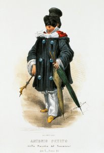 The actor Antonio Petito in stage costume in the parody The Troubadour