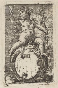 The Infant Bacchus Astride a Wine Barrel by Gaetano Gandolfi