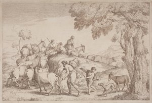 An Elderly Shepherd Seen from Behind