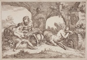 Chiron Teaches Music to Achilles by Gaetano Zompini, after Giovanni Benedetto Castiglione