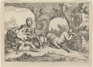 Chiron Teaching Music to Achilles by Gaetano Zompini after Giovanni Benedetto Castiglione