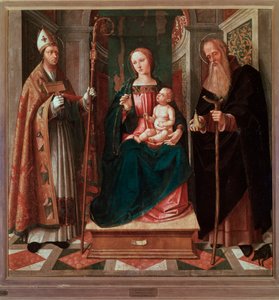 Madonna and Child between St Biagio and St Anthony the Abbot by Galeazzo Campi