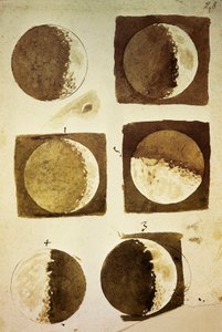 Sidereus Nuncius (Starry Messenger) with drawings of phases and surface of Moon by Galileo Galilei