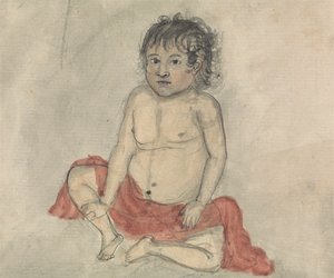 Child with a Red Cloth by Gangaram Chintaman Tambat